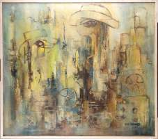 Tableau HST - Espions - signé GERARD Paul