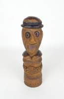 Sculpture : Bois sculpté - Personnage au chapeau - signé POPA Nicolae