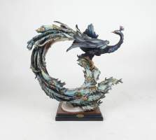 Sculpture : Résine - paon majestueux - signé ARMANI Giuseppe