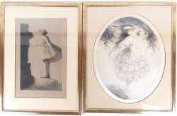 Estampe : (2pcs) Eaux fortes couleur - Danseuse - n° 140 et 102 signé ICART Louis