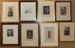 Estampe : 8 héliogravures d'après ROPS Félicien