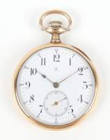 Bijou : Montre de gousset OMEGA cuvette extérieure en or jaune 18K mouvement à remontoir (Ds l'état , cuvette int acc)