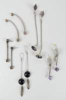 Bijou : 5 paires de boucles d'oreilles en argent dont 1 signée FROM FROM Niels Erik