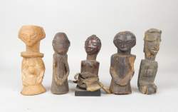 Africain : 5 fétiches Kakudji Luba