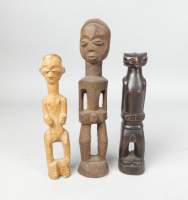 Africain : 2 fétiches Luntu et 1 Tchokwe