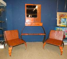 Africain : Ensemble en tôle de voiture attribué à l'atelier de l'artiste sénégalais MBAYE Ousmane