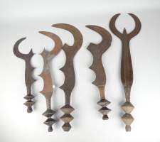 Africain : 5 glaives faucilles du Congo