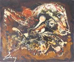 Tableau HST -Composition- signée HECQ Emile