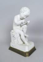 Sculpture en biscuit -Le jeune scribe- d'après CANOVA Antonio fin 19eS marque en