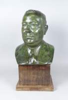 Sculpture Bronze patine verte -Buste d'homme- signé VEREYCKEN Edouard