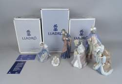 Céramique: (6) Sujet de crèche en porcelaine de marque Lladro