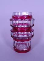 Verrerie: Vase en cristal Val St Lambert rouge/incolore H:18cm