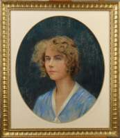 Tableau: pastels ovales- Portraits de Madame et Monsieur- datés, signés et de DU
