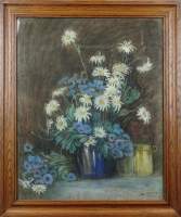 Tableau: pastel s/ papier -Vase fleuri- signé NACKAERTS Frans