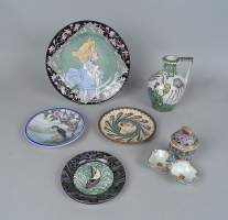 Céramique : 6 objets en faïence/porcelaine monogrammé LH ou signé HASEY Louis