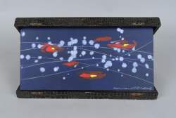 Tableau acrylique s/panneau - Cosmos dans un coffre IV - 2002 signé NOORDHOFF Hans