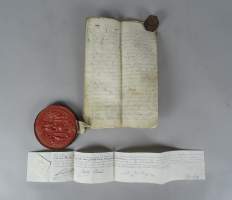 Collection : Document ancien : M - TH D'AUTRICHE - Lettres d'autorisation pour la vente du collège Jésuite de Mons. en 1779 a/ sceau (diam. 12 , 5 cm)... +reçu de paiement.