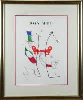 Estampes : Litho et probablement sérigraphie - le plus beau cadeau - d'après Joan Miro cade doré s/v