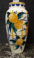Céramique Vase en faïence Art Déco K.G. LUNEVILLE décor de fleurs stylisées