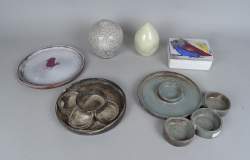 Céramique : 6 objets en poterie de Dour monogrammé PT TIMPER Paul