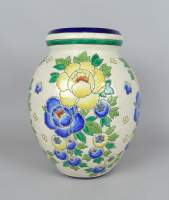 Céramique : Vase en faience émaux craquelés Boch La Louvière D1651 (acc)
