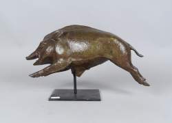 Sculpture : bronze - la Course du Sanglier - anonyme circa 1925