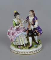 Céramique : groupe en porcelaine allemande - Couple - milieu 20eS