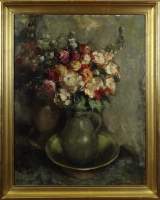 Tableau HSP - Bouquet de fleurs - signé LOGELAIN Henri