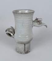 Céramique : Vase en terre cuite émaillée de DOUR - Oiseau - signé TIMPER Paul