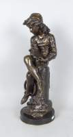 Sculpture : bronze - Le jeune Christophe Colomb - d'après signé MONTEVERDE Giulio
