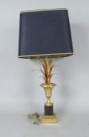 Luminaire : Lampe de bureau à poser vintage en laiton attribué à Boulanger circa 1970