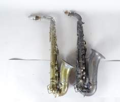 Musique : 2 saxophones (ds l'état) : Mahillon, Fauconier