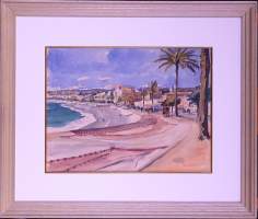 Tableau: Aquarelle sur papier -Côte d'Azur- 1947 signé CAMUS Gustave