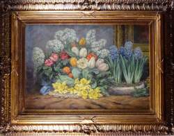 Tableau HST (griffe) - Bouquet de fleurs - signé CANIVET Léon Louis