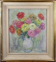 Tableau HSP - Vase fleuri - signé STEKKE Marguerite