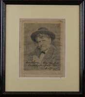 Estampe : eau-forte - Portrait d'Arthur Joret - 1913 signé BERNIER Charles