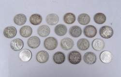 Collection : pièces de monnaie : petit lot de pièces en argent