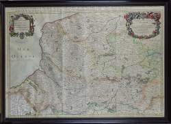 Estampe: carte ancienne aquarellée -Gouvernement général de Picardie- 1708 par D