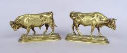 Sculpture Bronze (2) (acc) -Taureau et vache d'après BONHEUR Isidore Jules