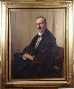 Tableau HST - Portrait du professeur Vander Straete Université de Louvain - 1933 signé RICHIR Herman
