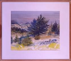 Tableau: Aquarelle sur papier -Paysage- signé CAMUS Gustave