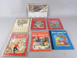 BD: Lot de Bob et Bobette 5 albums en EO, horaire de magasin et calendrier (7pcs