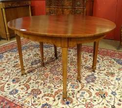 Meuble: Table directoire allongeable en acajou avec 3 allonges (pied acc)