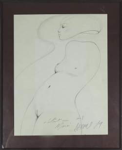 Tableau: Dessin sur papier -Femme nue- daté 79 signé DARAN Gérard Tableau: Dessin sur papier -Femme nue- daté 79 signé DARAN Gérard