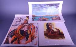 Estampe: 3 litho couleur -Hommage à Millet- n° 114/300 -L'Ange au Port Ligat- n° Estampe: 3 litho couleur -Hommage à Millet- n° 114/300 -L'Ange au Port Ligat- n°