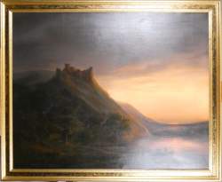 Tableau HST rentoilé -Lever de soleil- attribué à ANDRY François Tableau HST rentoilé -Lever de soleil- attribué à ANDRY François