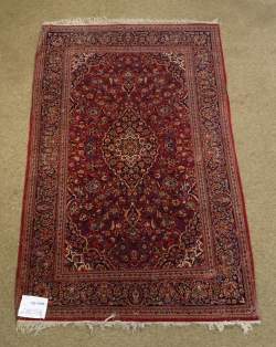 Tapis d'Orient noué main KACHAN (bordures usées) 202x134cm Tapis d'Orient noué main KACHAN (bordures usées) 202x134cm