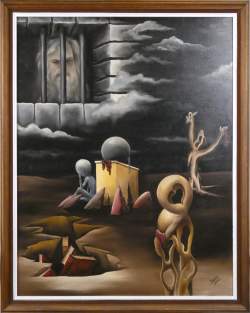 Tableau HST - Les poètes du Gaulaque - signé TARANITZA Bernard (20eS)