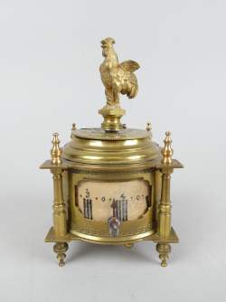 Horlogerie : Pendulette tournante en laiton marquée Eugène Adrien FARCOT (1830 , 1896) mvt à remontoir (En état) 2è moitiée 19eS