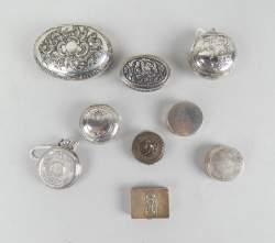 Argenterie : Lot de petites boites , boites à pillules en argent